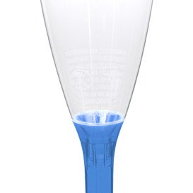 Kieliszki Plastikowe do Wina Musującego na Podstawie Niebieski Przezroczyste 120ml 2P (20 Sztuk)