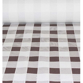 Obrus Papierowy w Rolce i Kratkę Brązowe 1x100m. 40g (1Sztuk)