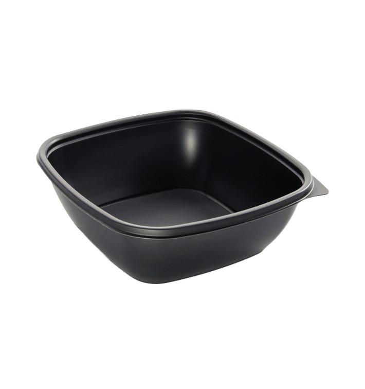Pojemniki Plastikowe PP Czarni 750ml 16,5x16,5x6cm (50 Sztuk) Pojemniki Plastikowe PP Czarni 750ml 16,5x16,5x6cm (50 Sztuk)