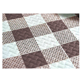 Pre-Cut Paper Tablecloth Brown Checkers 40g 1,2x1,2m (400 Sztuk)