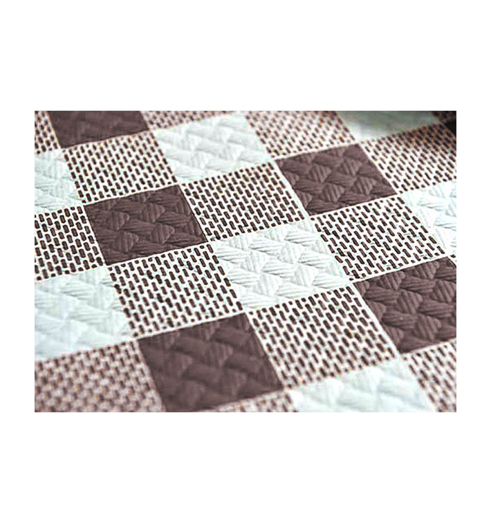 Pre-Cut Paper Tablecloth Brown Checkers 40g 1,2x1,2m (400 Sztuk) Pre-Cut Paper Tablecloth Brown Checkers 40g 1,2x1,2m (400 Sztuk)