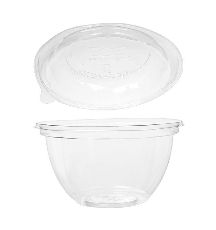 Miska Sałatkowa z Pokrywką PLA 530ml (50 Sztuk) Miska Sałatkowa z Pokrywką PLA 530ml (50 Sztuk)