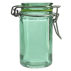 Glass Jar Snackholder Airtight Green 70ml Ø4,5x8cm (8 Units) 
