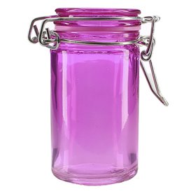 Glass Jar Snackholder Airtight Lilac 70ml Ø4,5x8cm (8 Units) 