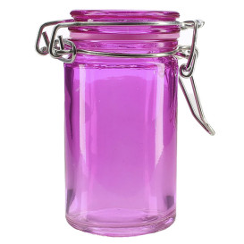 Glass Jar Snackholder Airtight Lilac 70ml Ø4,5x8cm (32 Units)