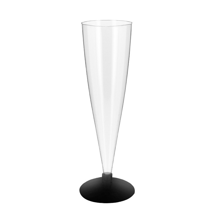 Kieliszki Plastikowe do Wina Musującego na Podstawie Czarni 150ml 2P (6 Sztuk) Kieliszki Plastikowe do Wina Musującego na Podstawie Czarni 150ml 2P (6 Sztuk)