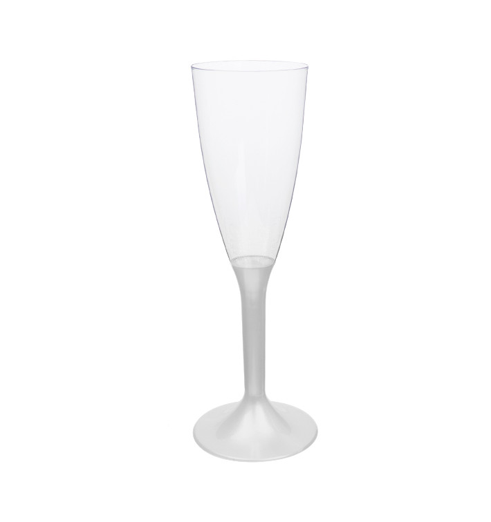 Kieliszki Plastikowe do Wina Musującego na Podstawie Białe Perełka 120ml 2P (20 Sztuk) Kieliszki Plastikowe do Wina Musującego na Podstawie Białe Perełka 120ml 2P (20 Sztuk)