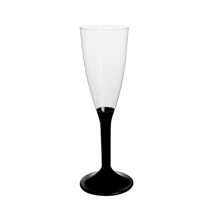 Kieliszki Plastikowe do Wina Musującego na Podstawie Czarni 120ml 2P (20 Sztuk) Kieliszki Plastikowe do Wina Musującego na Podstawie Czarni 120ml 2P (20 Sztuk)