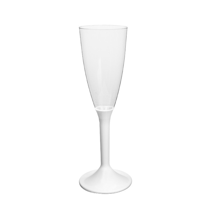 Kieliszki Plastikowe do Wina Musującego na Podstawie Białe 120ml 2P (20 Sztuk) Kieliszki Plastikowe do Wina Musującego na Podstawie Białe 120ml 2P (20 Sztuk)