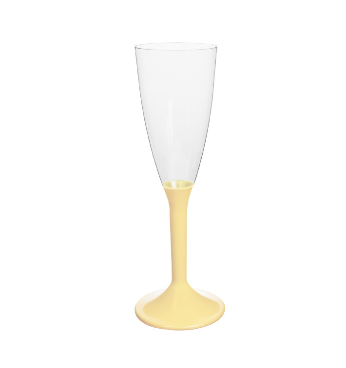 Kieliszki Plastikowe do Wina Musującego na Podstawie Kremowy 120ml 2P (20 Sztuk) Kieliszki Plastikowe do Wina Musującego na Podstawie Kremowy 120ml 2P (20 Sztuk)