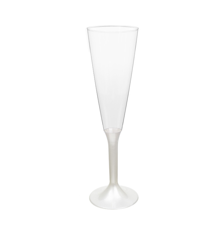 Kieliszki Plastikowe do Wina Musującego na Podstawie Białe Perełka 160ml 2P (20 Sztuk) Kieliszki Plastikowe do Wina Musującego na Podstawie Białe Perełka 160ml 2P (20 Sztuk)