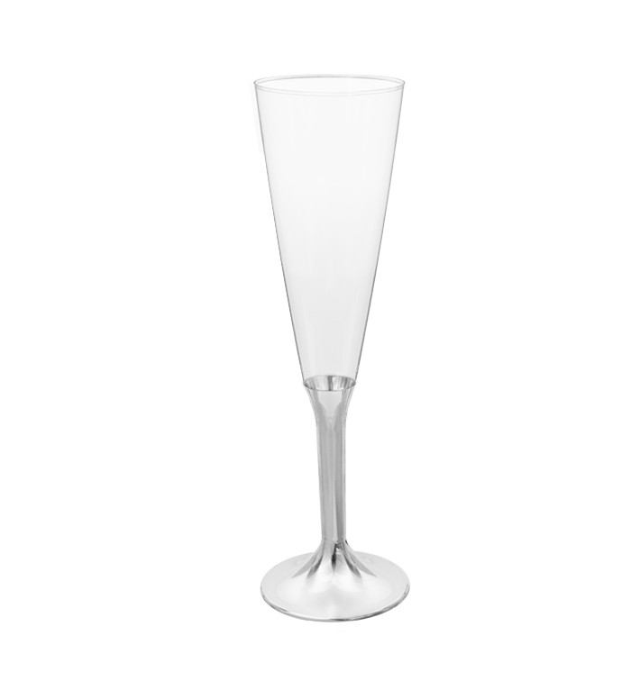 Kieliszki Plastikowe do Wina Musującego Podstawie Nikiel Chromu 160ml 2P (200 Sztuk) Kieliszki Plastikowe do Wina Musującego Podstawie Nikiel Chromu 160ml 2P (200 Sztuk)