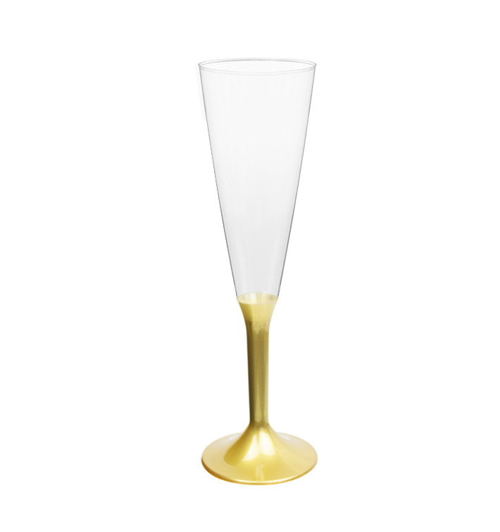 Kieliszki Plastikowe do Wina Musującego na Podstawie Złote 160ml 2P (20 Sztuk) Kieliszki Plastikowe do Wina Musującego na Podstawie Złote 160ml 2P (20 Sztuk)