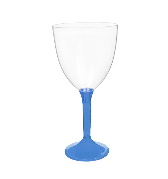 Kieliszki Plastikowe Wino na Podstawie Niebieski Przezroczyste 300ml 2P (20 Sztuk) Kieliszki Plastikowe Wino na Podstawie Niebieski Przezroczyste 300ml 2P (20 Sztuk)