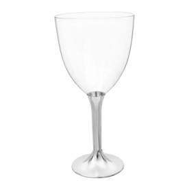 Kieliszki Plastikowe Wino Podstawie Nikiel Chromu 300ml 2P (40 Sztuk)