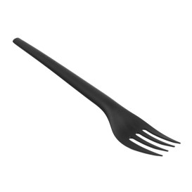 Widelczyki Biodegradowalny CPLA Czarni 17cm (25 Sztuk)