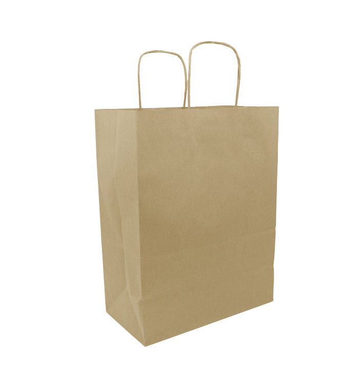 Torby Papierowe Kraft Brązowe z Uchwytami 100g/m² 25+13x33cm (25 Sztuk) Torby Papierowe Kraft Brązowe z Uchwytami 100g/m² 25+13x33cm (25 Sztuk)