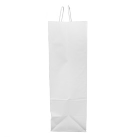 Torby Papierowe Kraft Białe z Uchwytami 100g/m² 44+15x46cm (25 Sztuk)