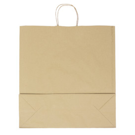 Torby Papierowe Kraft Hawanna z Uchwytami 100g/m² 46+16x49cm (200 Sztuk)