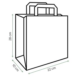 Torby Papierowe Kraft Białe z Uchwytami 100g/m² 22+11x27cm (25 Sztuk)