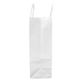 Torby Papierowe Kraft Białe z Uchwytami 100g/m² 22+11x27cm (25 Sztuk)
