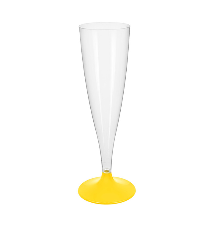 Kieliszki Plastikowe do Wina Musującego na Podstawie Żółty 140ml 2P (20 Sztuk) Kieliszki Plastikowe do Wina Musującego na Podstawie Żółty 140ml 2P (20 Sztuk)