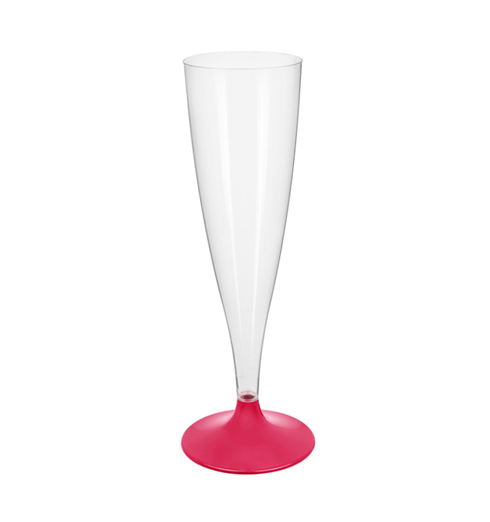 Kieliszki Plastikowe do Wina Musującego na Podstawie Fuchsia 140ml 2P (20 Sztuk) Kieliszki Plastikowe do Wina Musującego na Podstawie Fuchsia 140ml 2P (20 Sztuk)