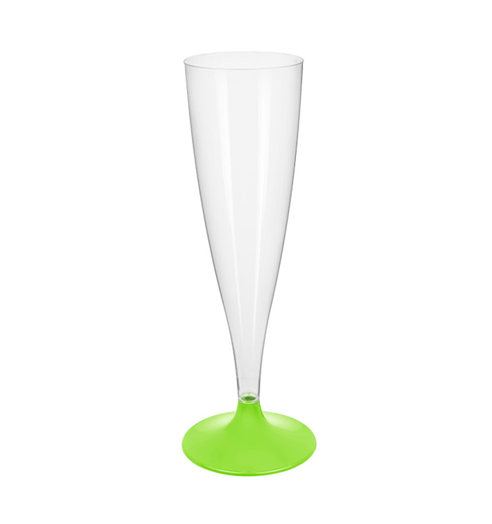 Kieliszki Plastikowe do Wina Musującego na Podstawie Zielony Limonka 140ml 2P (20 Sztuk) Kieliszki Plastikowe do Wina Musującego na Podstawie Zielony Limonka 140ml 2P (20 Sztuk)