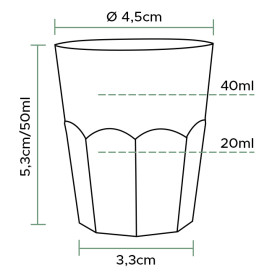 Kubki Plastikowe Kieliszki do Shotów Przezroczyste PS Ø45mm 50ml (1000 Sztuk)