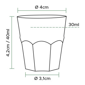 Kubki Plastikowe Kieliszki do Shotów Przezroczyste PS Ø40mm 30ml (2000 Sztuk)