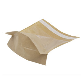 Torby Papierowe Kraft z Podstawa i Okienkiem Zamkiem 14x16cm (4000 Units)