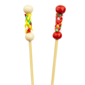 Szpikulce do Mięsa Bambusowe Dekoracje Żółty 120 mm (1.200 Sztuk)