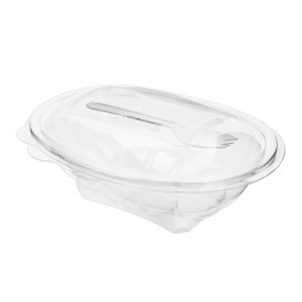 Miski na Zawi z Uchwytamich APET z Widelczyki 500ml 190x140x76mm (100 Sztuk)