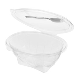 Miski na Zawi z Uchwytamich APET z Widelczyki 750ml 190x140x95mm (75 Sztuk)