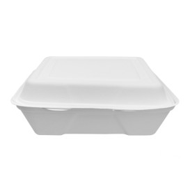 Opakowania MenuBox Trzciny Cukrowej Białe 225x225x75mm (200 Sztuk)