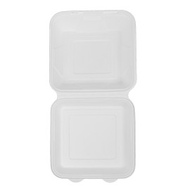 Opakowania MenuBox Trzciny Cukrowej Białe 225x225x75mm (200 Sztuk)