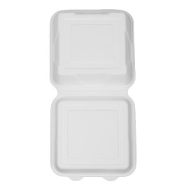 Opakowania MenuBox Trzciny Cukrowej Białe 225x225x75mm (200 Sztuk)