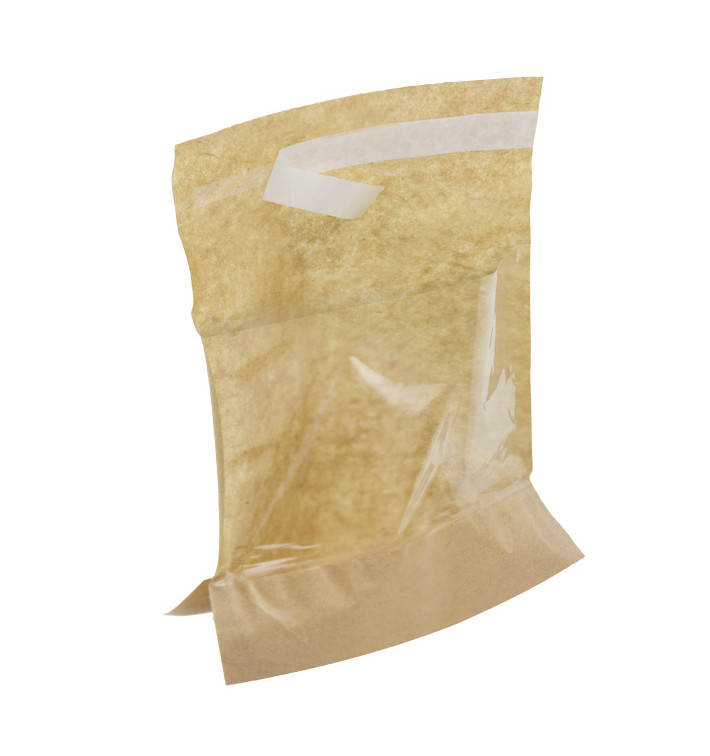Torby Papierowe Kraft z Podstawa i Okienkiem Zamkiem 14x16cm (4000 Units) Torby Papierowe Kraft z Podstawa i Okienkiem Zamkiem 14x16cm (4000 Units)