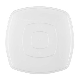 Talerz Plastikowe Płaski Przezroczyste Square PS 230mm (25 Sztuk)