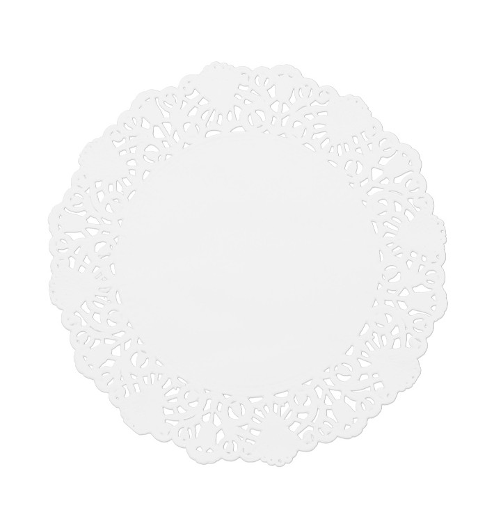 Serwetki Papierowe Ozdobne Białe "Litos" Ø140mm (250 Sztuk) Serwetki Papierowe Ozdobne Białe "Litos" Ø140mm (250 Sztuk)