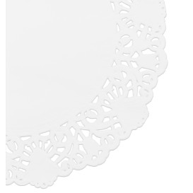 Serwetki Papierowe Ozdobne Białe "Litos" Ø140mm (250 Sztuk)
