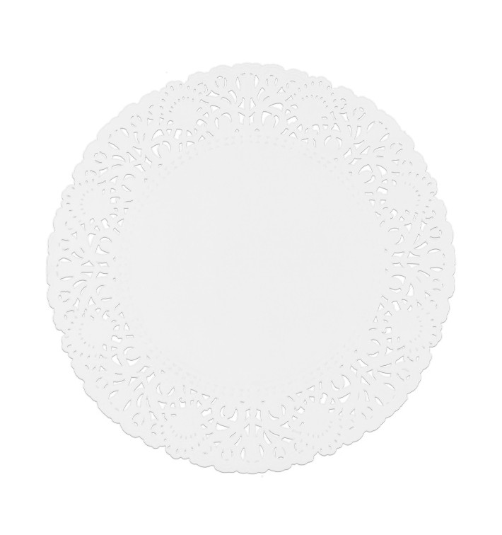 Serwetki Papierowe Ozdobne Białe "Litos" Ø180mm (250 Sztuk) Serwetki Papierowe Ozdobne Białe "Litos" Ø180mm (250 Sztuk)