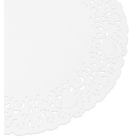 Serwetki Papierowe Ozdobne Białe "Litos" Ø180mm (250 Sztuk)