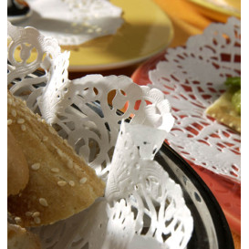 Serwetki Papierowe Ozdobne Białe "Litos" Ø140mm (2000 Sztuk)