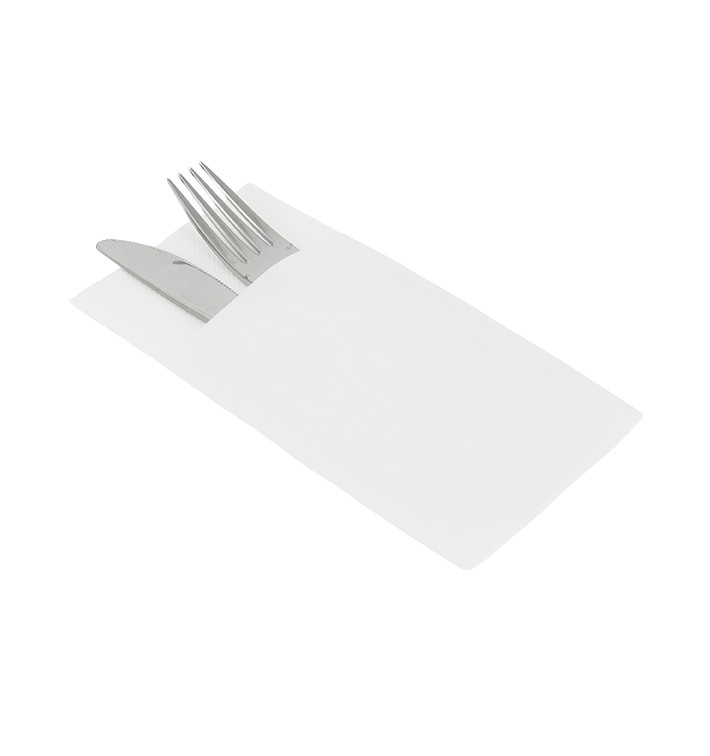 Serwetki Kieszeń na Sztućce Airlaid Białe 40x40cm (480 Sztuk) Serwetki Kieszeń na Sztućce Airlaid Białe 40x40cm (480 Sztuk)