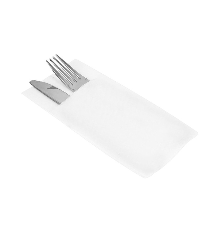Serwetki Kieszeń na Sztućce Białe Dżins 40x40cm (30 Sztuk) Serwetki Kieszeń na Sztućce Białe Dżins 40x40cm (30 Sztuk)
