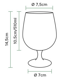 Kieliszki Wielokrotnego Użytku Tritan na Piwa Ø75mm 510ml (1 Szt)