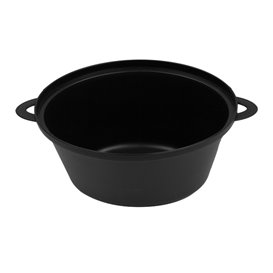 Serving Pot with Lid PP Black 15,6x10,1cm (144 Units)