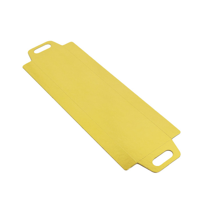 Tacki Papierowe Prostokątny Złote z Uchwytami 32x7,5 cm (100 Sztuk) Tacki Papierowe Prostokątny Złote z Uchwytami 32x7,5 cm (100 Sztuk)