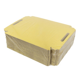 Tacki Papierowe Prostokątny Złote z Uchwytami 22x28cm (100 Sztuk)
